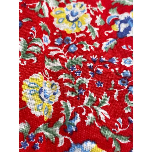 CHAPS red floral sleeveless camp shirt MED 100% Cotton - Picture 6 of 7